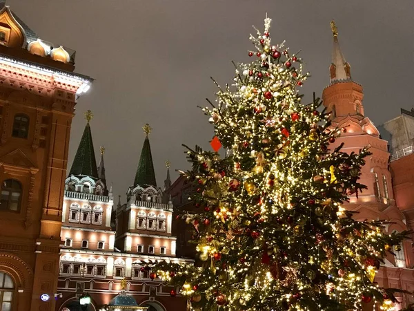 Prachtig Uitzicht Kerstvakantie Moskou — Stockfoto