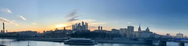 Panoramablick Auf Moskau Historische Gebäude Und Internationales Geschäftszentrum — Stockfoto