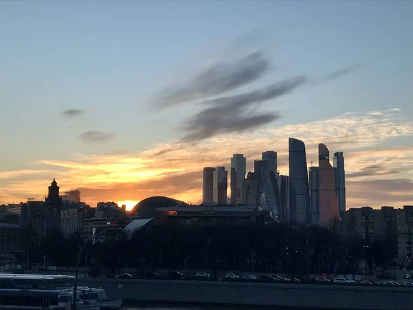 Vue Panoramique Moscou Bâtiments Historiques Centre Affaires International — Photo