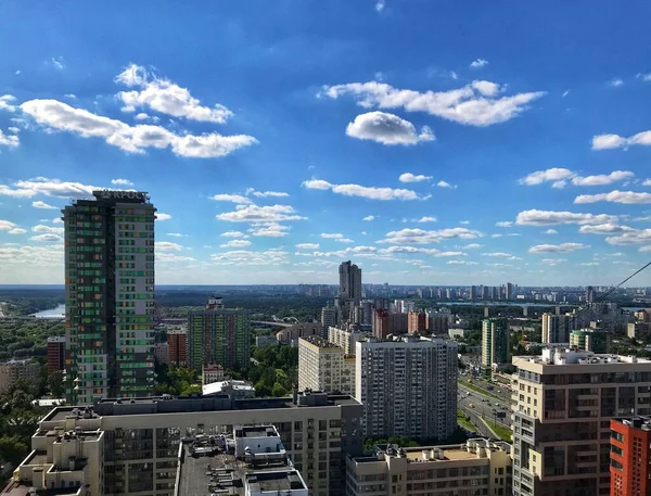Panoramatický Výhled Moskvu Historické Budovy Mezinárodní Obchodní Centrum — Stock fotografie
