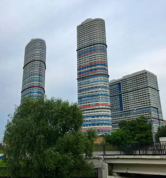 莫斯科的全景 历史建筑和国际商务中心 — 图库照片