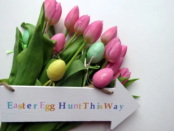 Tulips and Egg Hunt Sign