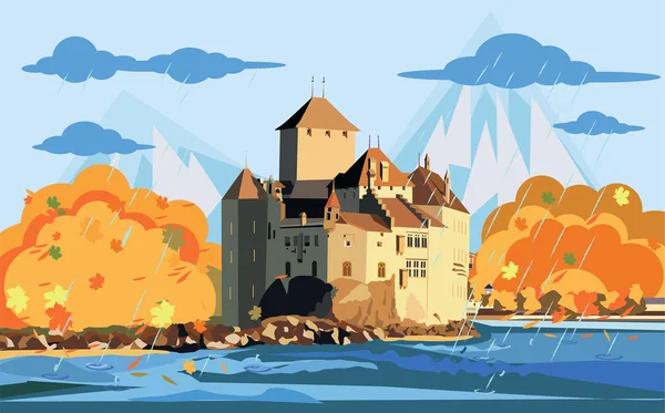 Paysage de montagne automne — Image vectorielle