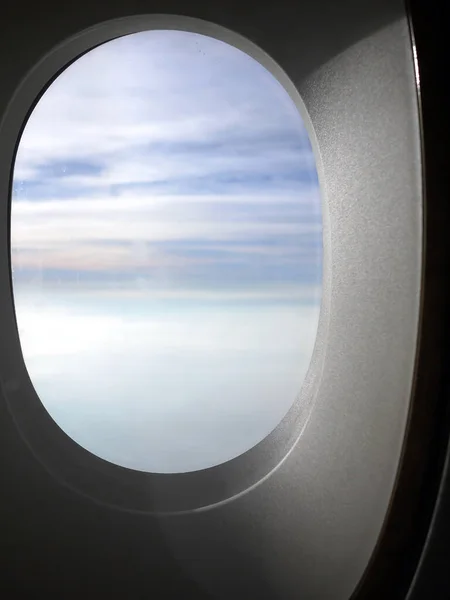Sky View Partir Janela Avião — Fotografia de Stock