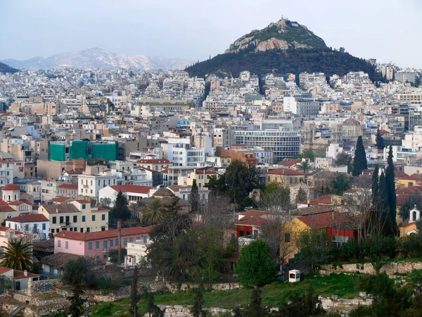 Zobacz Punkt Budynkud Ateny Cityscape Grecja — Zdjęcie stockowe