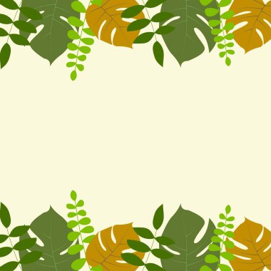 Pastel renklerde tropikal yapraklar