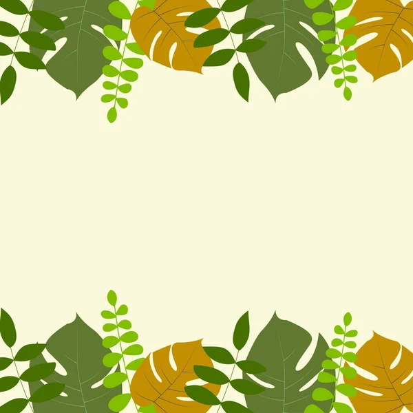 Tropische Blätter Hintergrund in Pastellfarben — Stockvektor