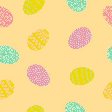 Paskalya yumurtaları pürüzsüz. Pembe arka planda süslemeli yumurtalar