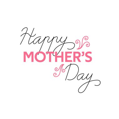 El çizimi Mutlu Anneler Günü dekoratif unsurlarla.