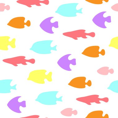 Beyaz arkaplanda renksiz balık deseni