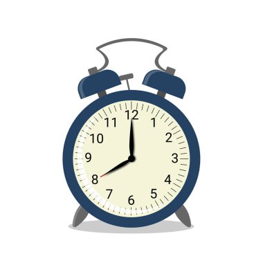 Beyaz arkaplanda izole edilmiş klasik alarm saati