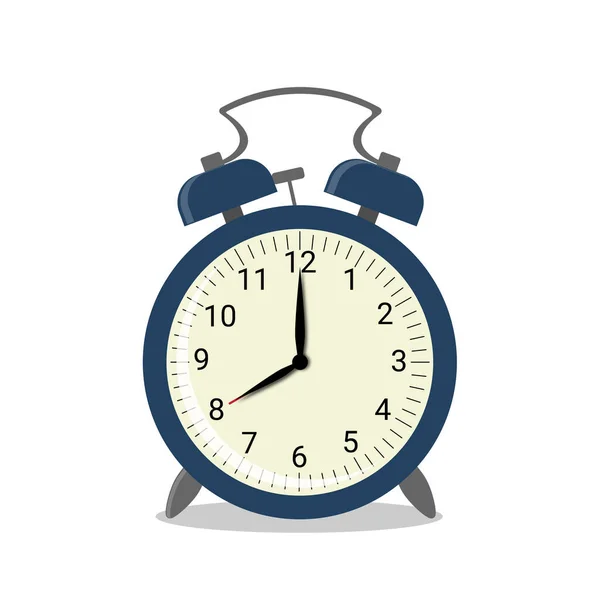 Relógio de alarme clássico isolado no fundo branco — Vetor de Stock