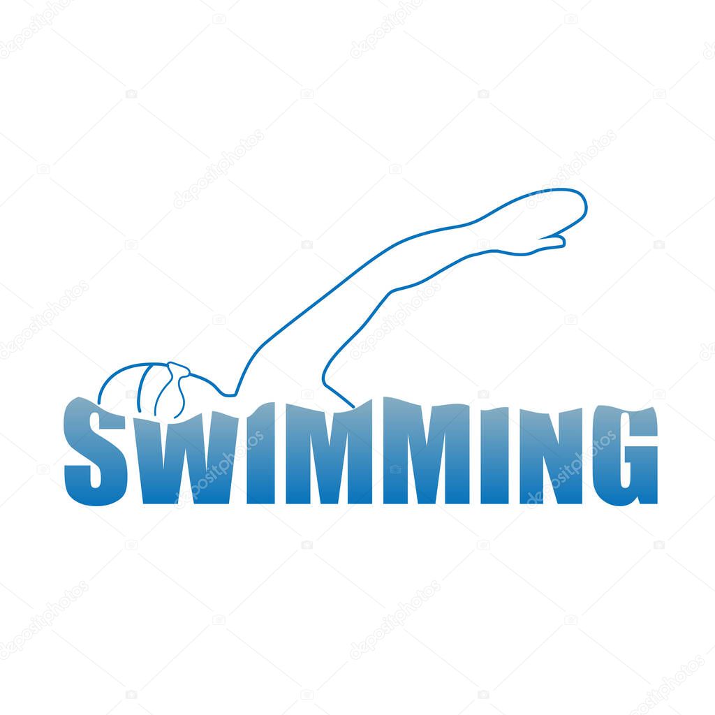 Swimming logo. Concept of swimming pool, summer competition and more.