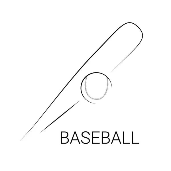 Diseño del logo de béisbol. Estilo de línea de arte minimalista — Archivo Imágenes Vectoriales