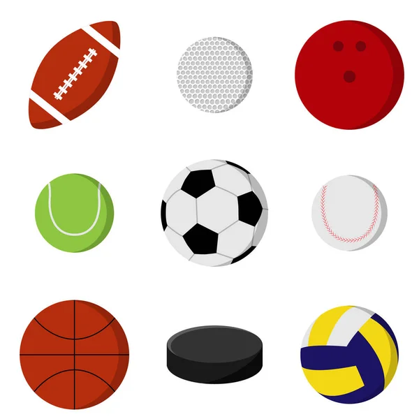 Bolas para jugar conjunto de juegos. Equipamiento deportivo — Vector de stock