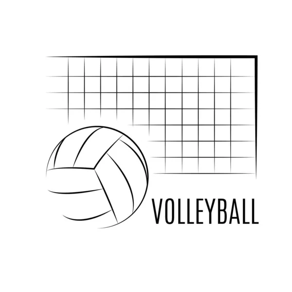 Diseño del logotipo de voleibol. Línea de arte — Vector de stock