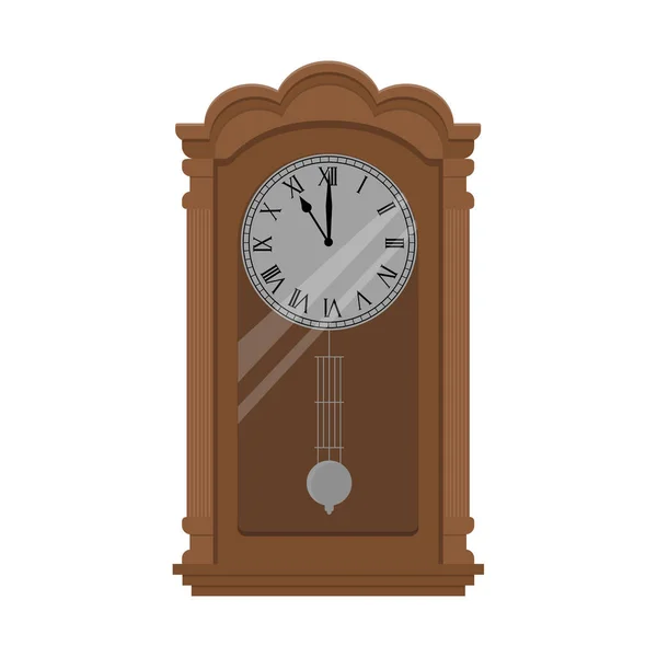 Orologio vintage in legno con pendolo. — Vettoriale Stock