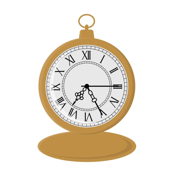 Klasyczny zegar. Złoty zegarek kieszonkowy — Wektor stockowy