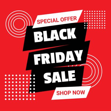 Kara Cuma bayrağı ya da poster şablonu. 