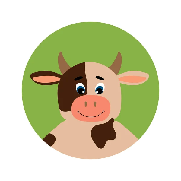 Jolie tête de vache. Modèle pour la conception de logo, carte, impression — Image vectorielle