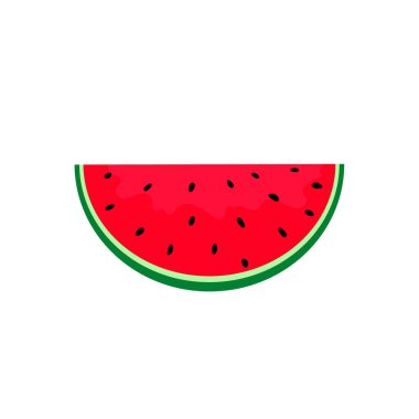 Renkli karpuz karpuzu. Çekirdekli karpuz meyvesi dilimi. Düz biçim tasarımı. 