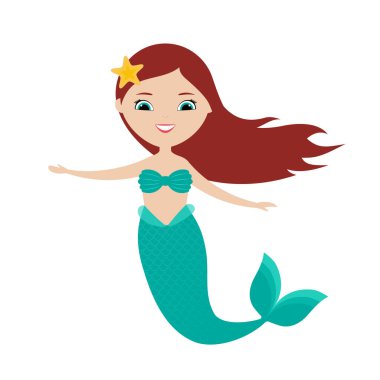 Yıldızla gülümseyen sevimli bir denizkızı.. 