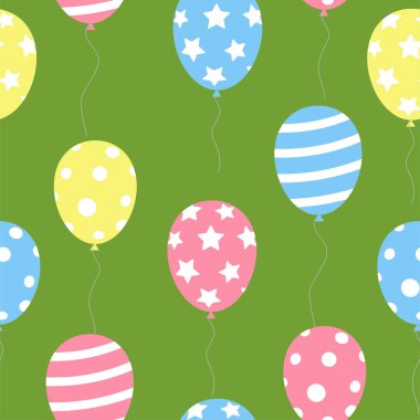 Renkli balon dikişsiz desen. Neşeli soyut renkli arkaplan.