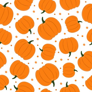 Beyaz arka planda kusursuz kabak deseni. Sonbahar dekoratif tasarımı için arkaplan