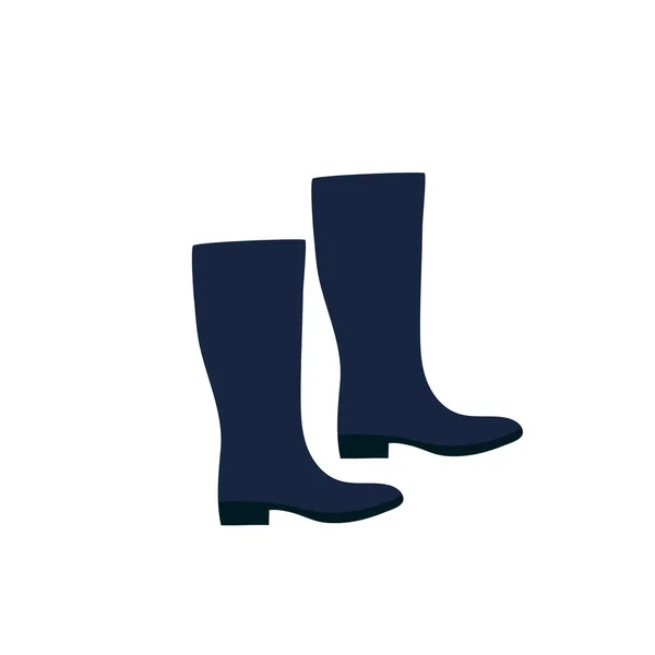 Темно-синие. Зимние или осенние кожаные туфли. Дудл. — стоковый вектор