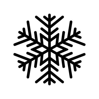 Siyah kar tanesi. Simge logosu tasarımı. Buz kristali kış sembolü. Kış tasarımı için şablon. 