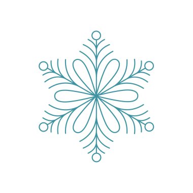 Mavi kar tanesi. Simge logosu tasarımı. Buz kristali kış sembolü. Kış tasarımı için şablon. 