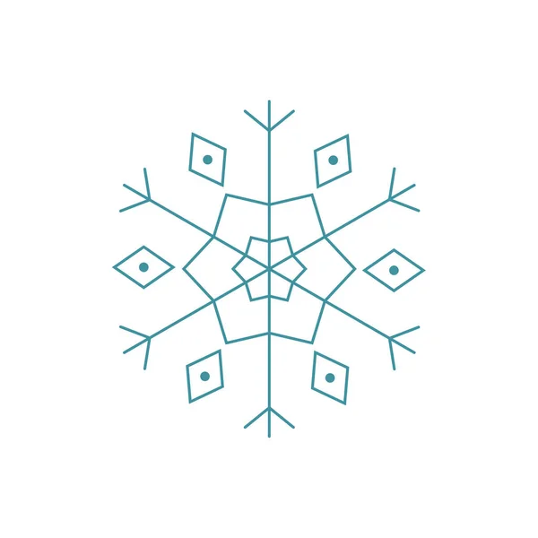 Copo de nieve azul. Diseño del logotipo del icono. Cristal de hielo símbolo de invierno. Plantilla para diseño de invierno. — Archivo Imágenes Vectoriales