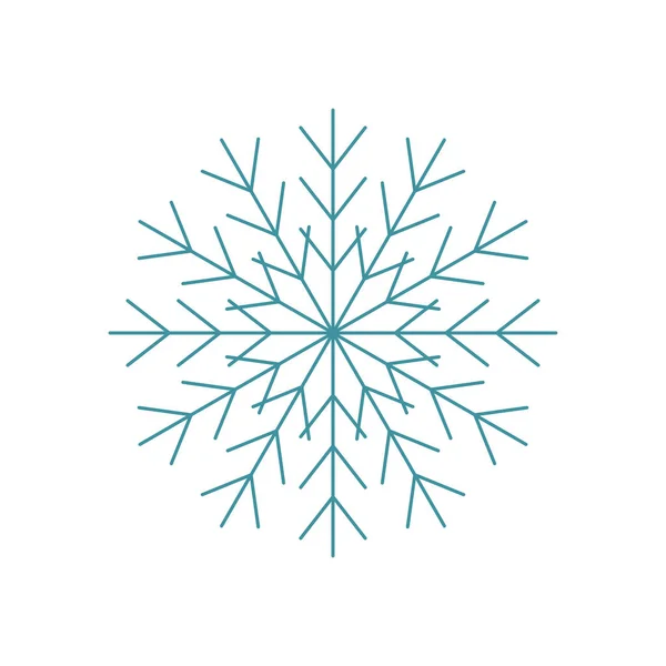 Copo de nieve azul. Diseño del logotipo del icono. Cristal de hielo símbolo de invierno. Plantilla para diseño de invierno. — Archivo Imágenes Vectoriales