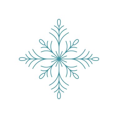 Mavi kar tanesi. Simge logosu tasarımı. Buz kristali kış sembolü. Kış tasarımı için şablon. 