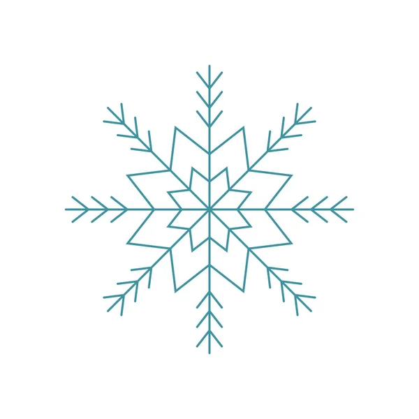 Niebieski płatek śniegu. Projekt logo ikony. Zimowy symbol kryształu lodu. Szablon do projektowania zimowego. — Wektor stockowy