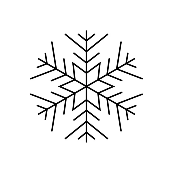 Copo de nieve negro. Diseño del logotipo del icono. Cristal de hielo símbolo de invierno. Plantilla para diseño de invierno. — Archivo Imágenes Vectoriales