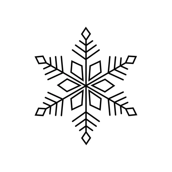 Copo de nieve negro. Diseño del logotipo del icono. Cristal de hielo símbolo de invierno. Plantilla para diseño de invierno. — Archivo Imágenes Vectoriales