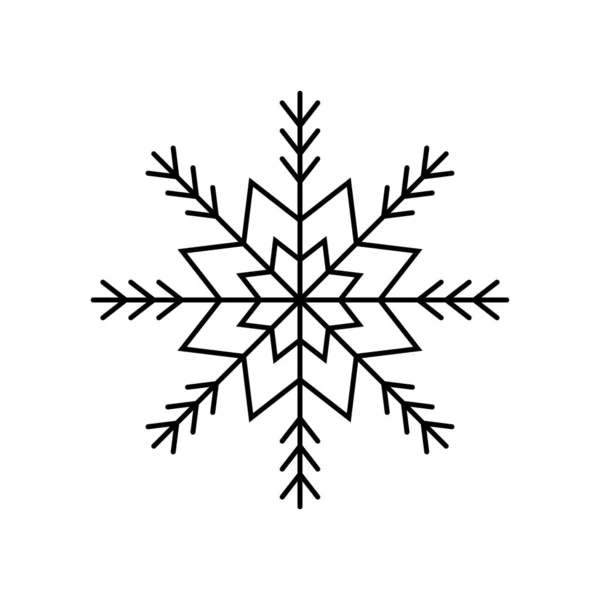 Copo de nieve negro. Diseño del logotipo del icono. Cristal de hielo símbolo de invierno. Plantilla para diseño de invierno. — Archivo Imágenes Vectoriales