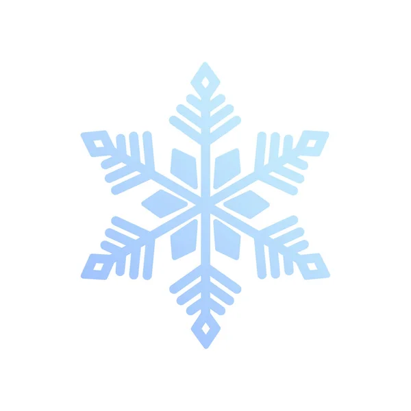 Copo de nieve de gradiente azul. Diseño del logotipo del icono. Cristal de hielo símbolo de invierno. Plantilla para diseño de invierno. — Archivo Imágenes Vectoriales