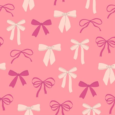 Pembe arka planda kusursuz el yayı deseni çizilmiş. Tebrik kartı, davetiye, poster, pankart, ambalaj kağıdı şablonu. Vektör illüstrasyonu