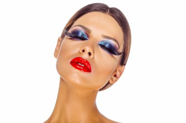 Güzellik ve makyaj, güzel bir kadın portresi