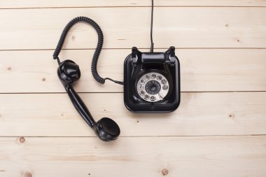 Eski retro siyah telefon 