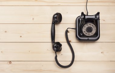 Eski retro siyah telefon 