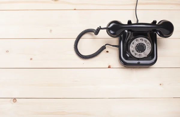 Old retro black phone — Stock Photo, Image