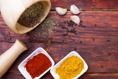 Baharat toz ve sarımsak