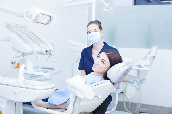 Woman visiting her dentist