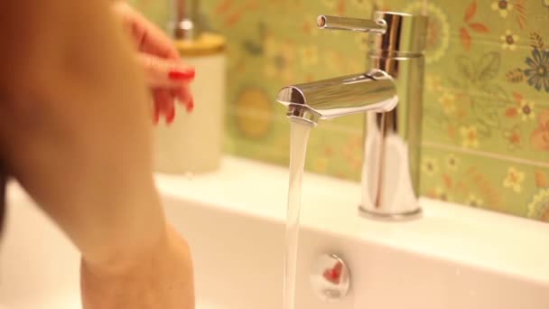 Ellerini yıkayan Kadın — Stok video
