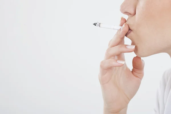 Close up of smoking woman — Stock Photo, Image