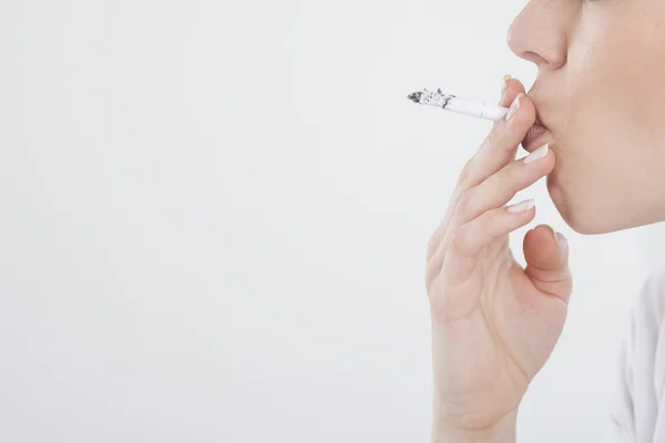 Close up of smoking woman — Stock Photo, Image