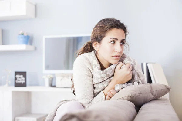 Pensando mujer triste — Foto de Stock